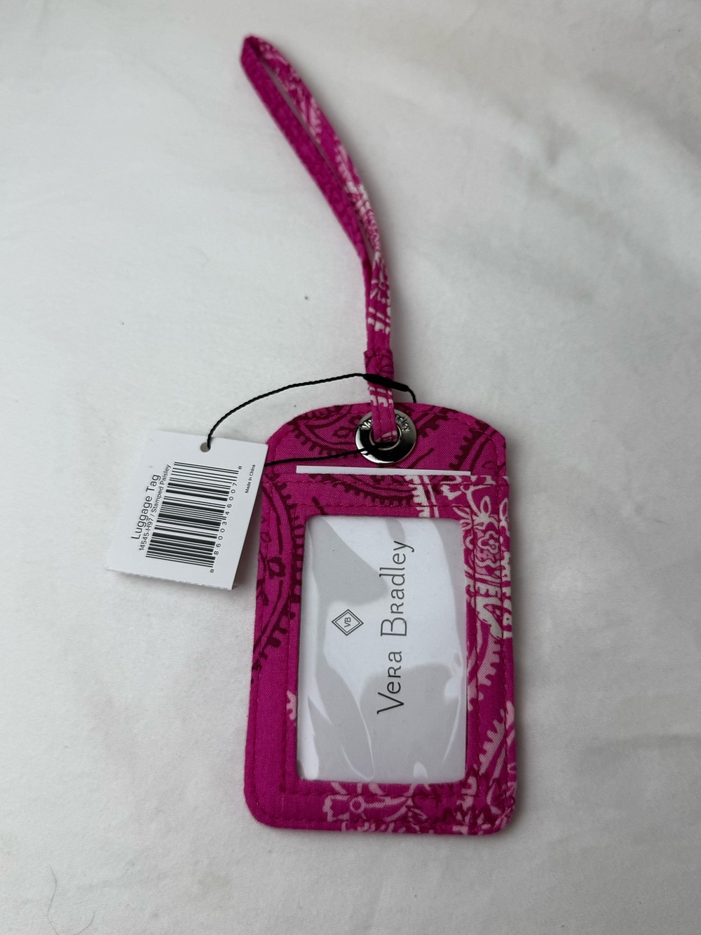 NWT Vera Bradley Stamped Paisley Luggage Tag Travel ID Bag Tag Floral Accessory